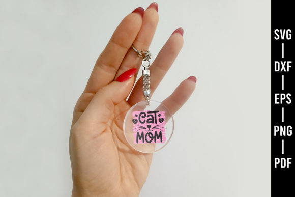 Cat Mom SVG - Keychain SVG Cut File